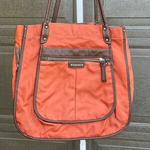 B167 Nine West Burnt Orange Handbag Tote – Stylish and Spacious